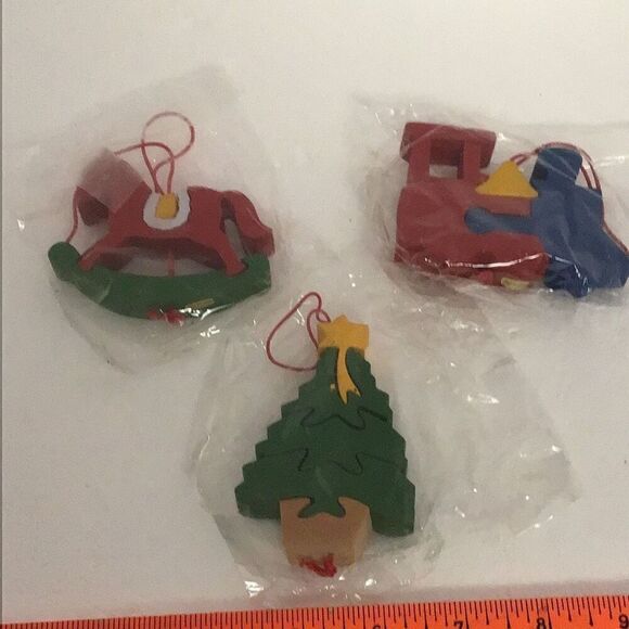 Set of 3 puzzle Christmas ornaments - Picture 1 of 4